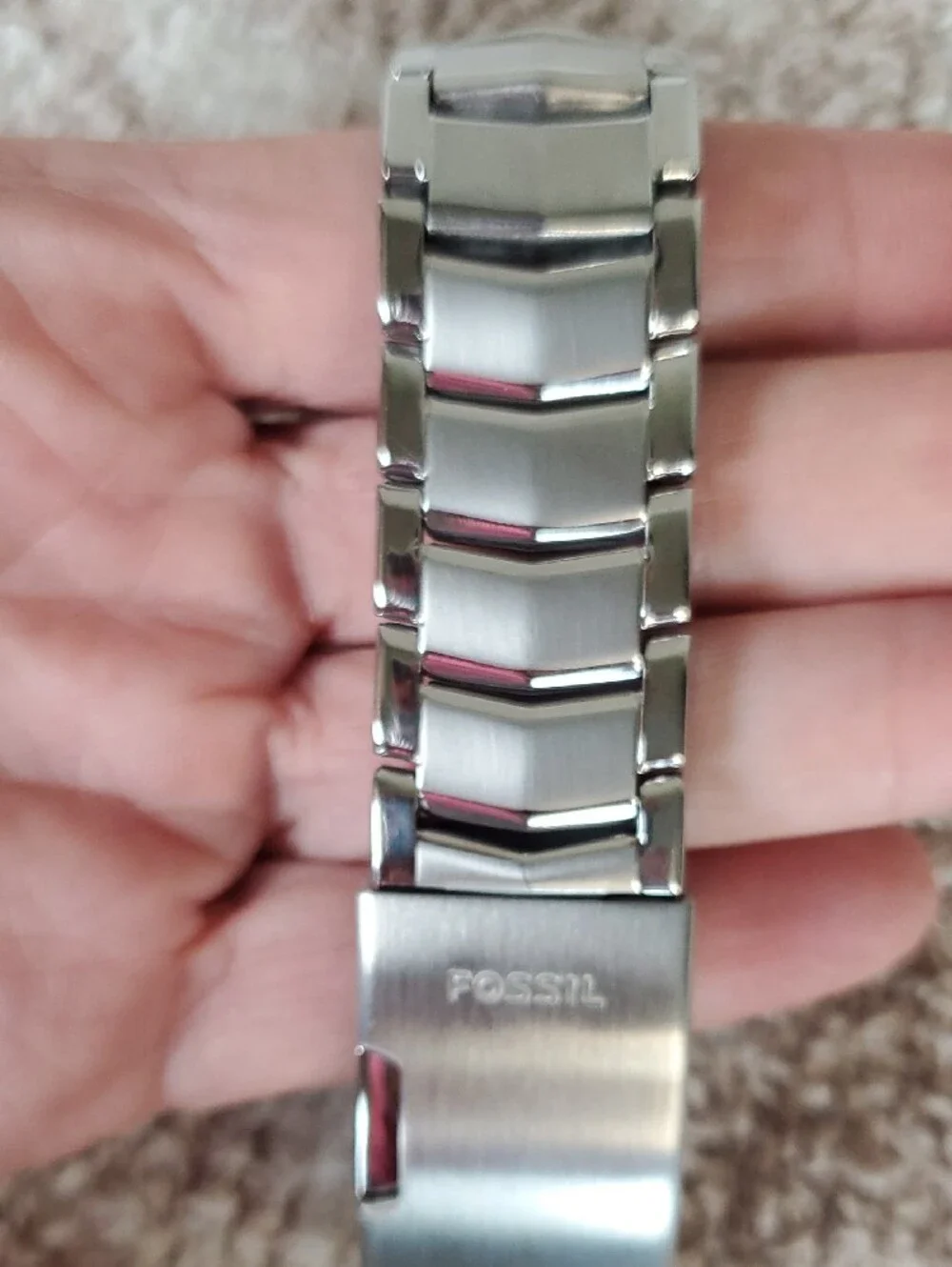 NWT Fossil BQ9419 Men's Stainless Steel Silver Watch with Black Dial